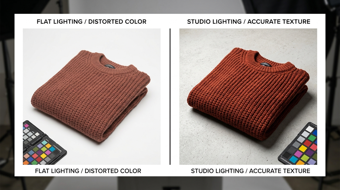 AI-generated on-model product image showing a clothing item in a real-world setting to demonstrate accurate fit, drape, and scale to online shoppers.