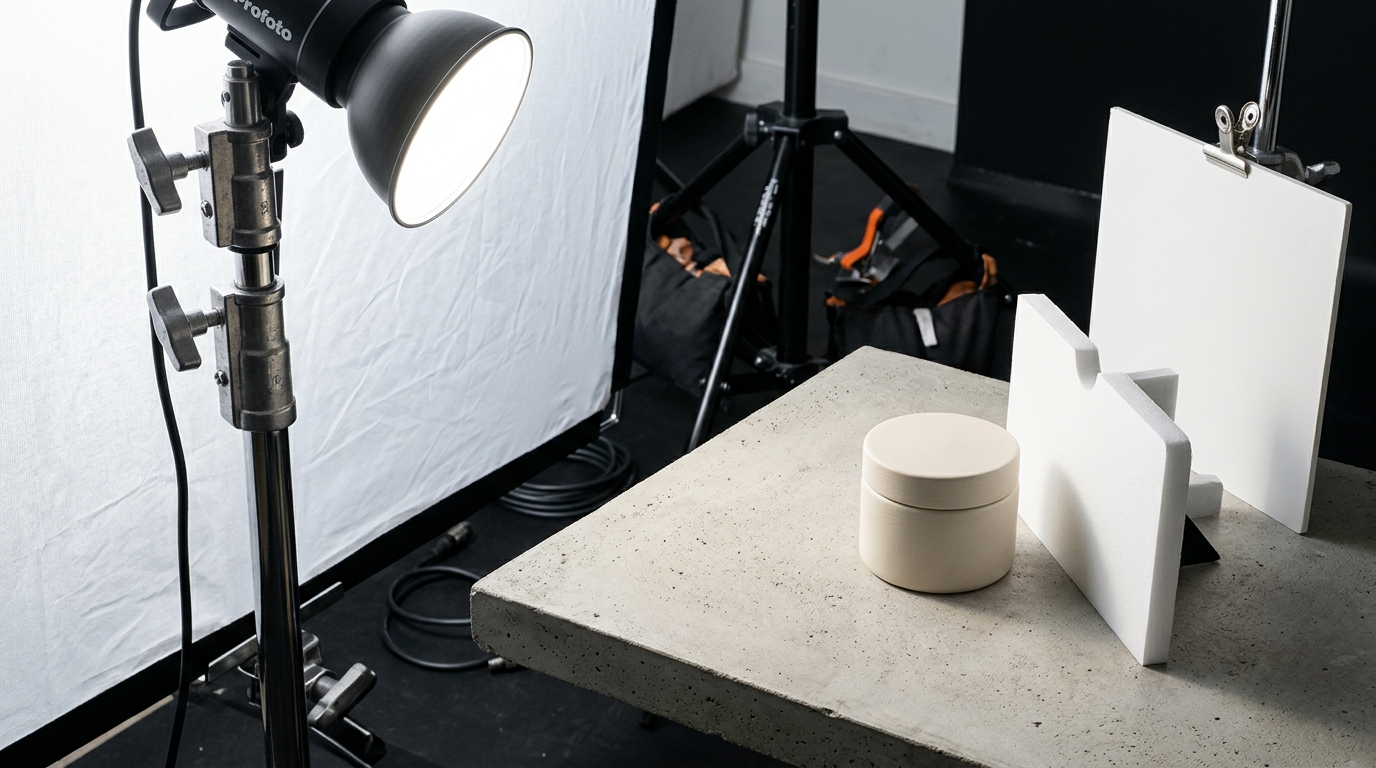Shopify product page layout showing a high-resolution lifestyle image of a ceramic coffee mug on a marble kitchen counter