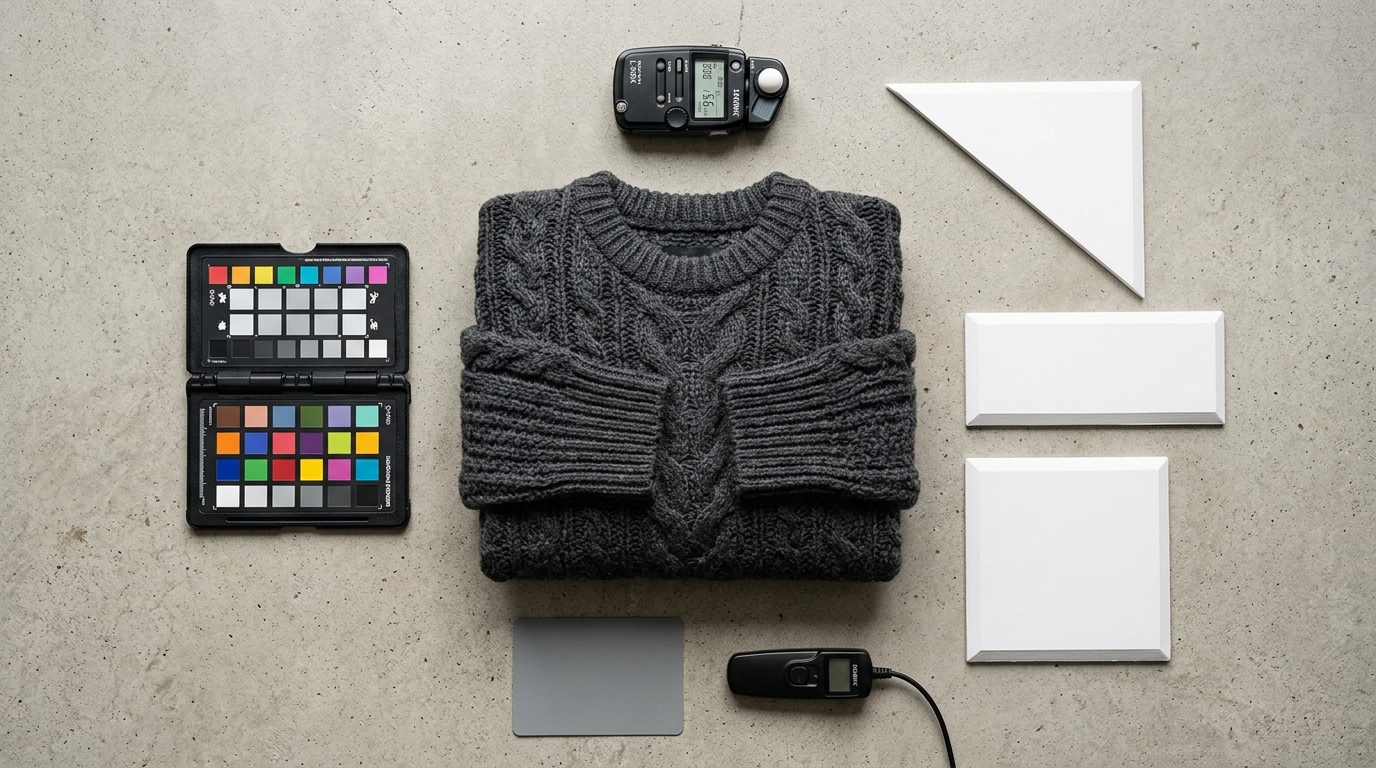 High-quality lifestyle image showcasing a seasonal clothing line on a model against a textured urban background