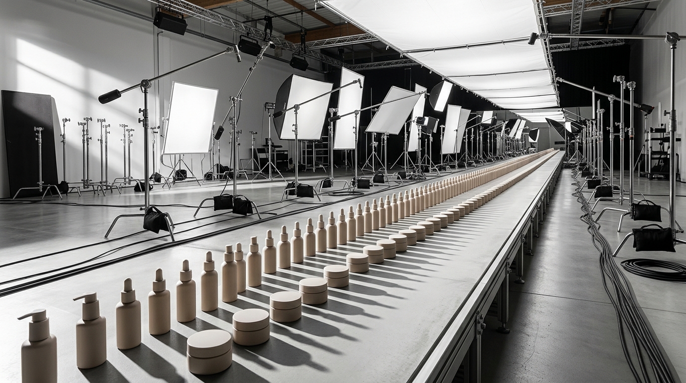 AI-generated on-model product image of a leather handbag set against a bright modern city street background