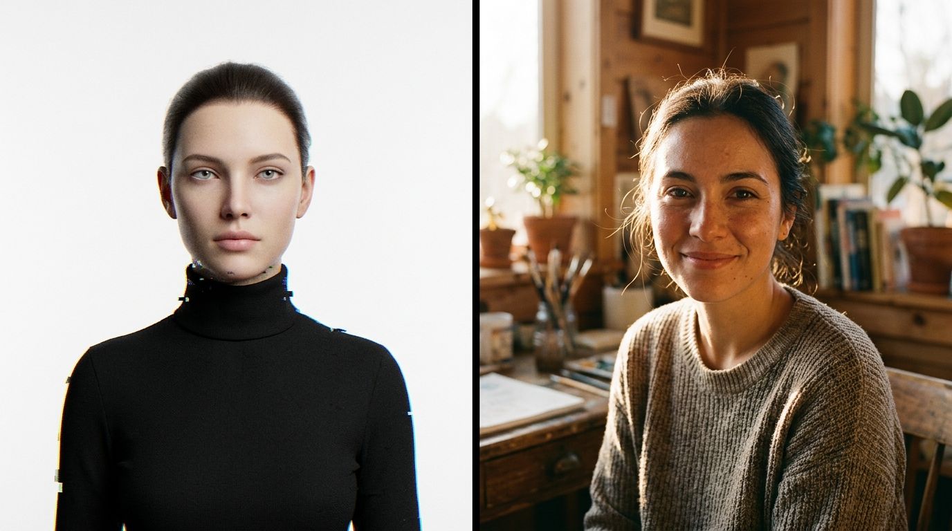 Comparison of AI model versus human model for fashion ecommerce