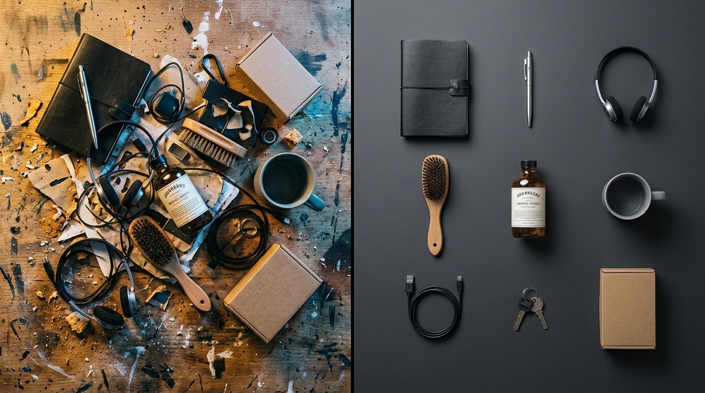 A cohesive visual grid requires absolute discipline in lighting, angle, and background choices.