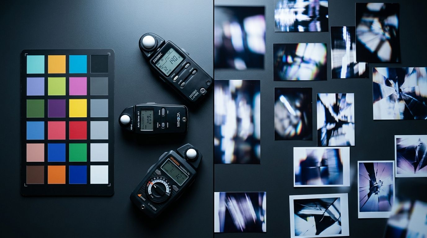 An ecommerce operator reviewing an analytics dashboard next to an open return box