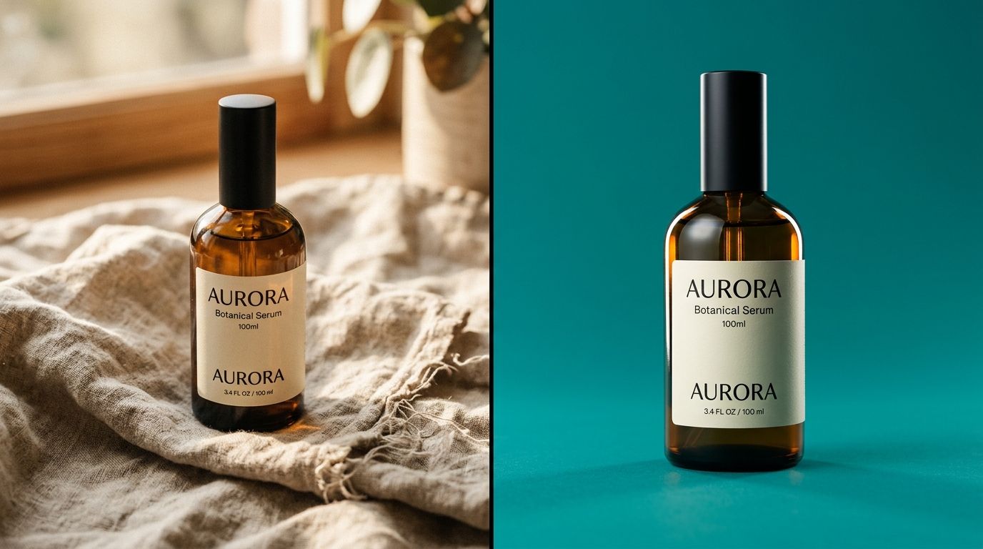 DTC brand photography examples showing minimalist textures and hard shadows