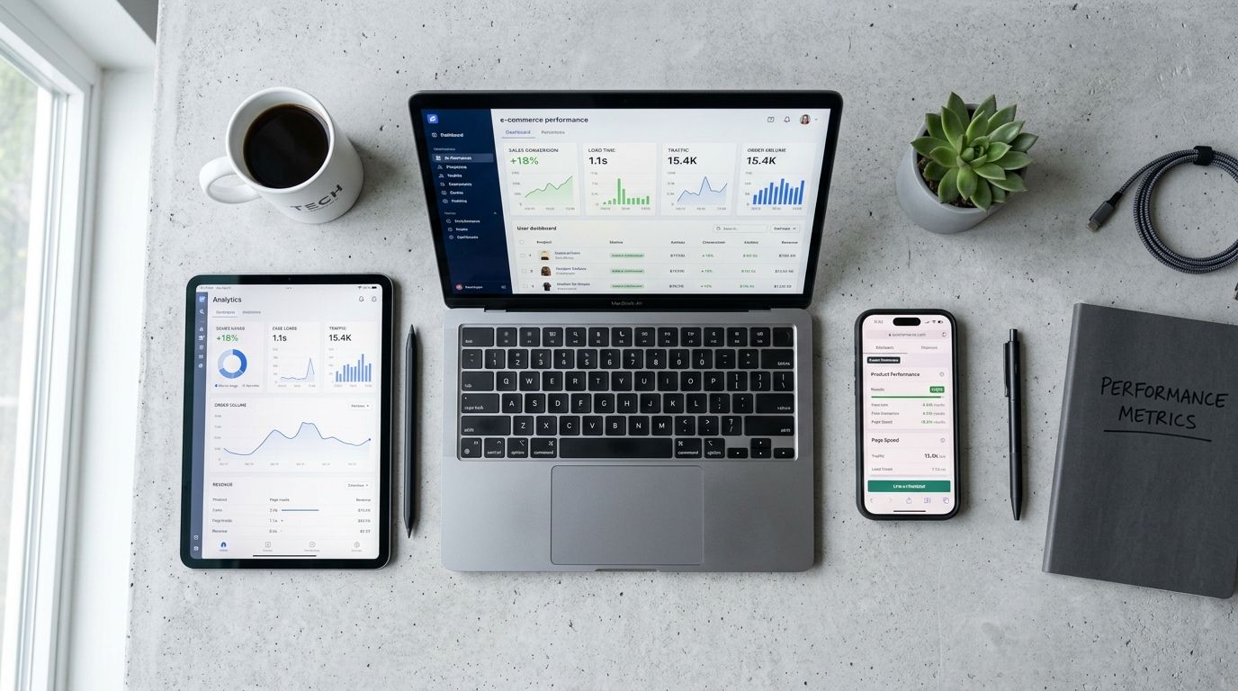 Bar chart showing ecommerce conversion rates broken down by desktop, mobile, and tablet usage in 2026.