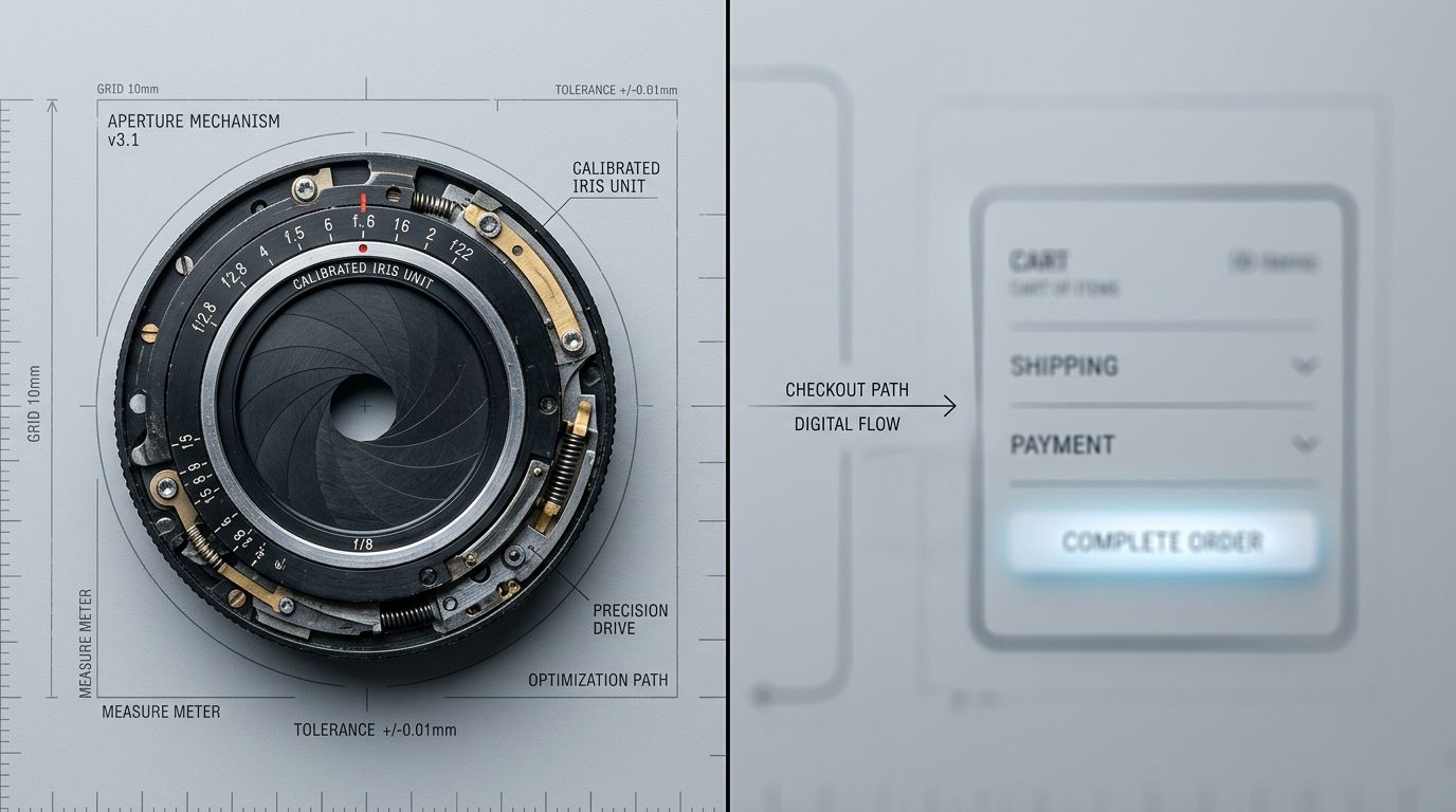 Side by side comparison of a poorly optimized product page and a high converting layout with premium imagery