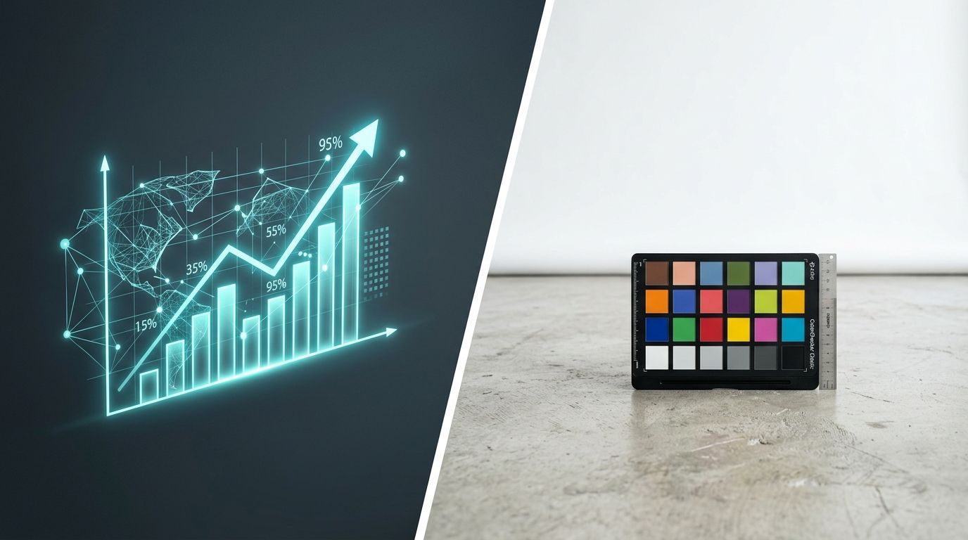 Data dashboard showing ecommerce conversion rate statistics for 2026 alongside product imagery