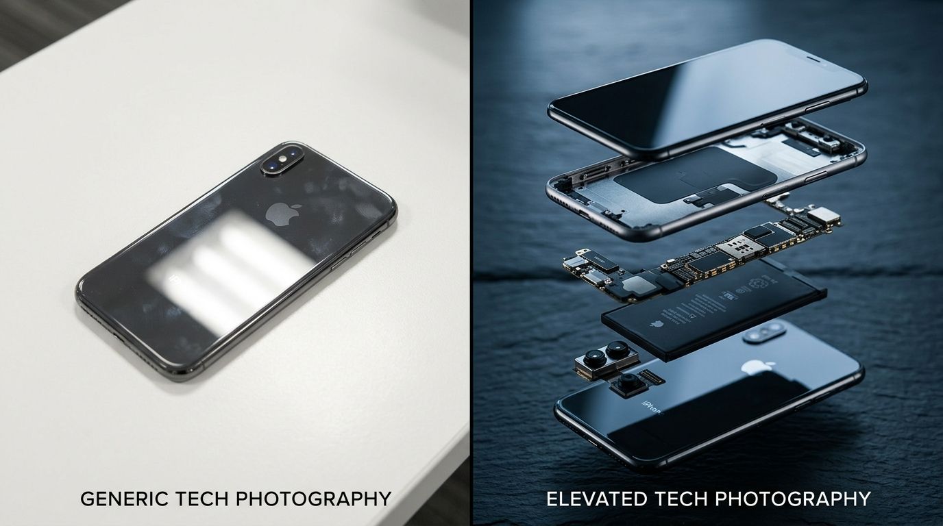 Clean directional lighting highlights the metallic texture of an electronics chassis while keeping the interface exposed