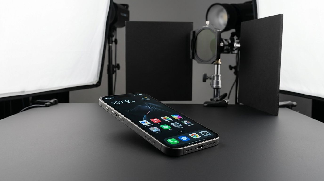 Clean electronics product photography showing quality textures without harsh glare or reflections