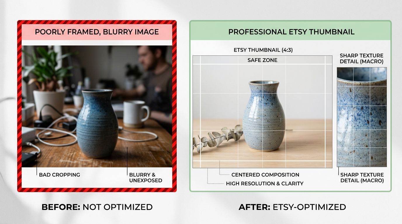 Etsy listing photo size examples showing proper cropping and aspect ratios