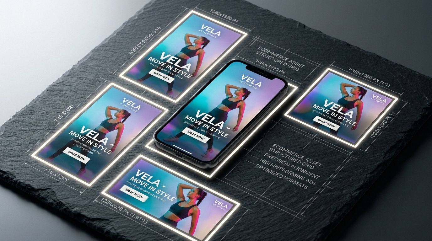 Facebook ad image size comparison showing landscape versus vertical ad formats on mobile screens.