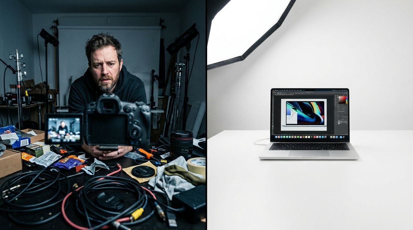 A structured product photography brief laying out specific lighting rules, background hex codes, and a detailed shot list to prevent reshoots.