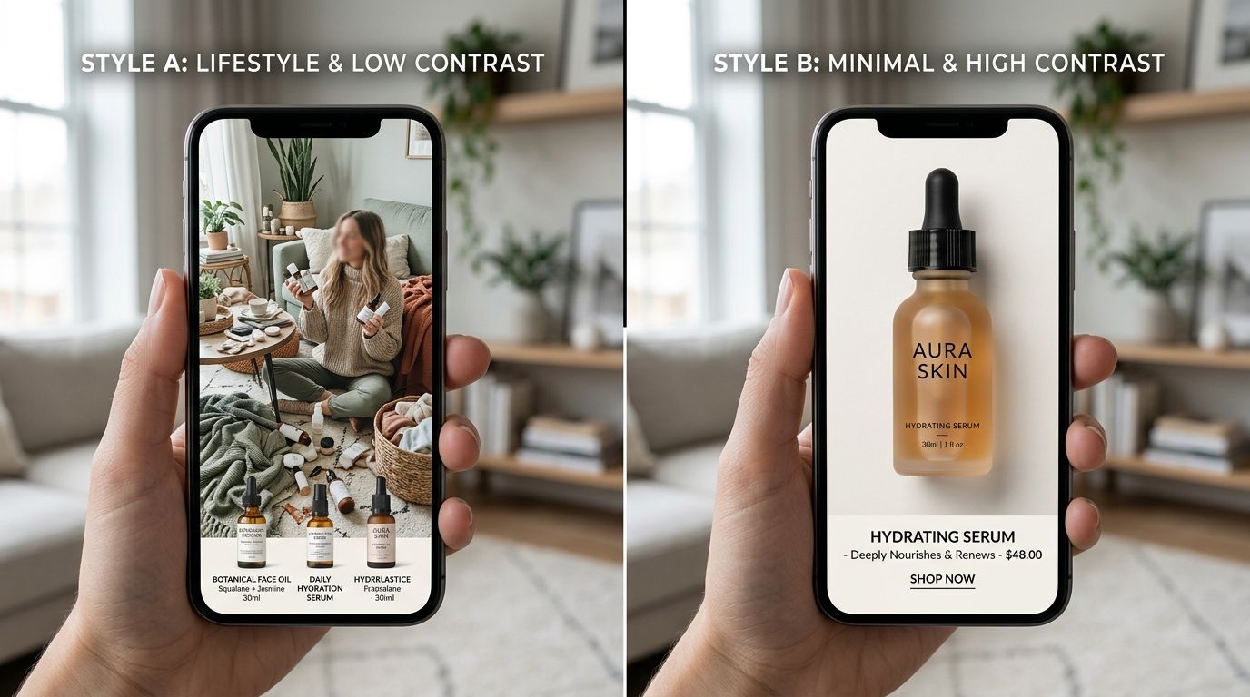 A smartphone displaying a highly optimized ecommerce product gallery