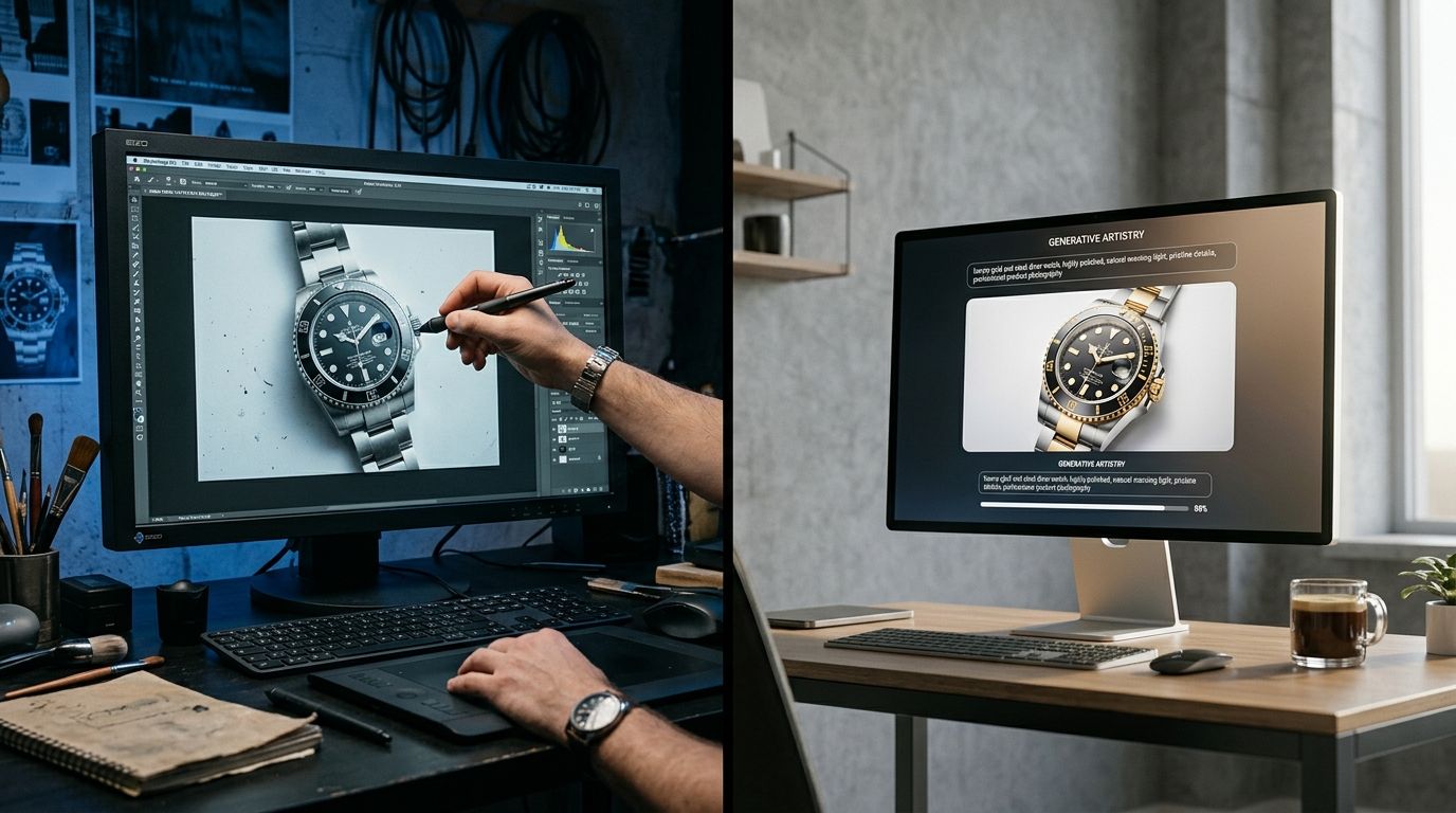 Editing product photos in Photoshop vs AI shortcuts