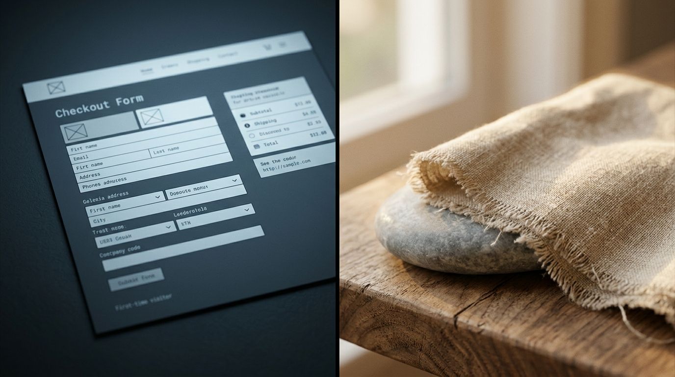 A mobile phone displaying a detailed product page next to a high-converting paid social ad
