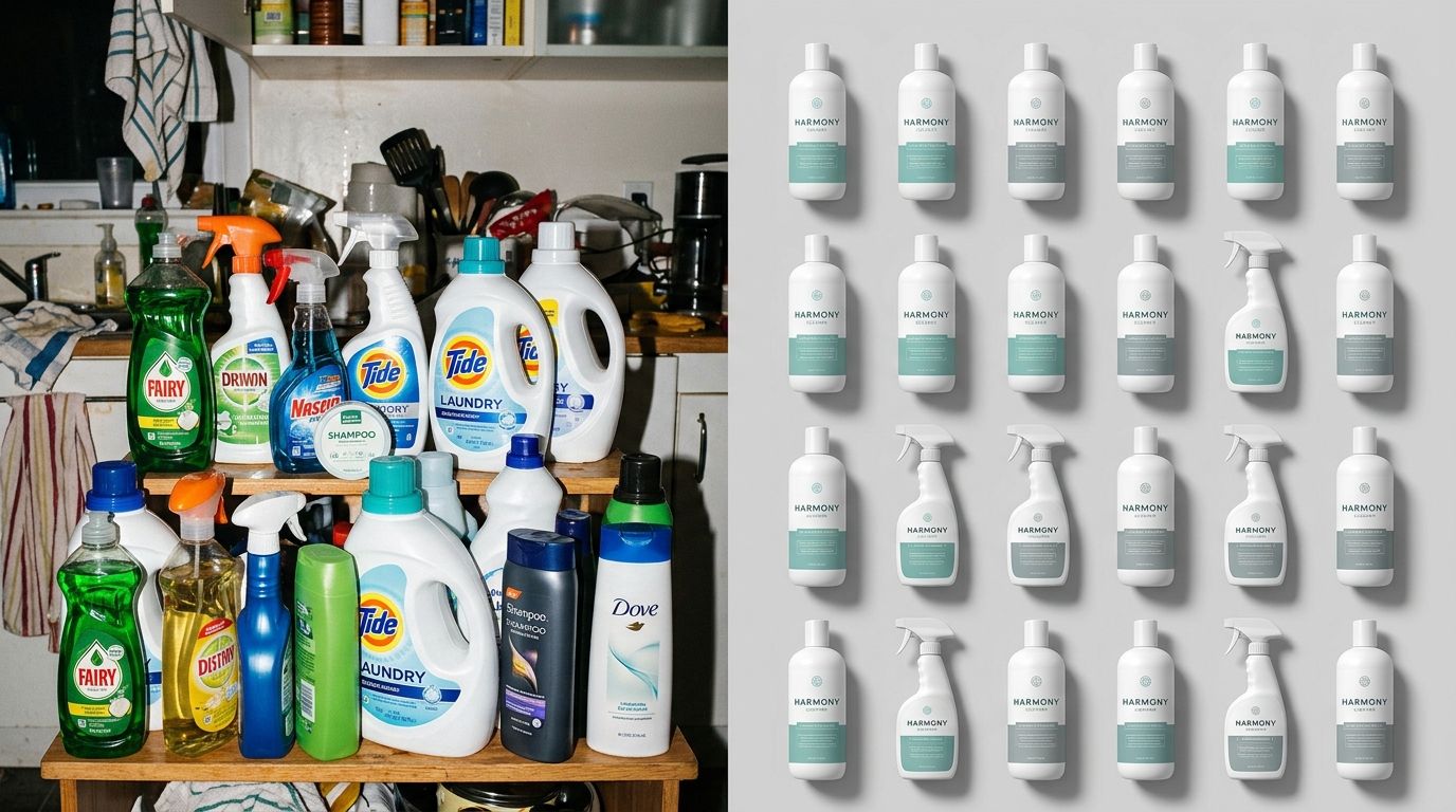 Consistent product photography layout across an ecommerce grid