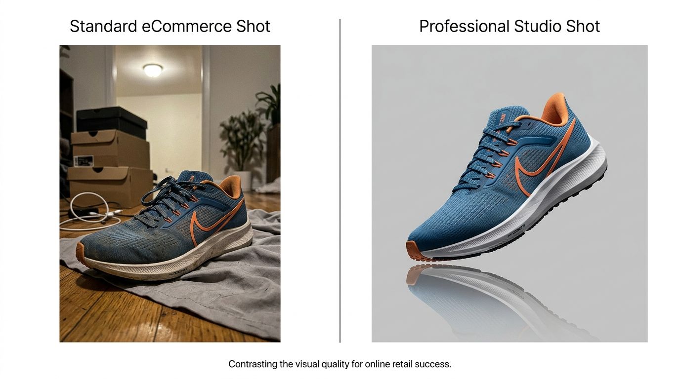Shoe Photography for Ecommerce: What the Top Listings Do Differently