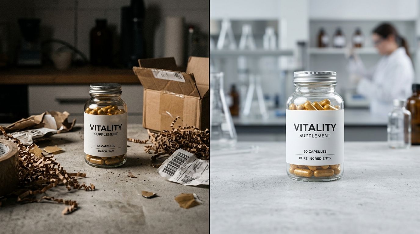 Supplement product photography in a natural, clean environment