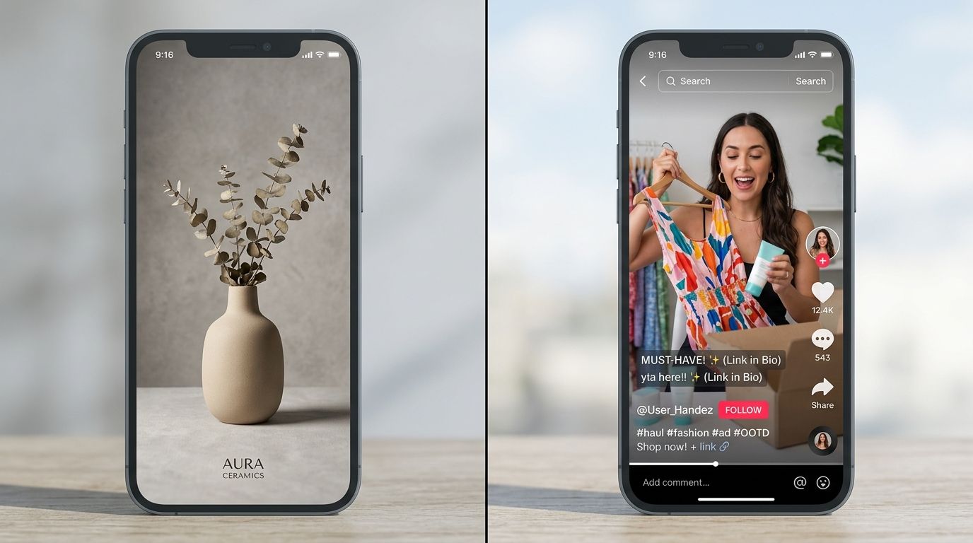 Visualization of TikTok image sizes and safe zones on a smartphone screen