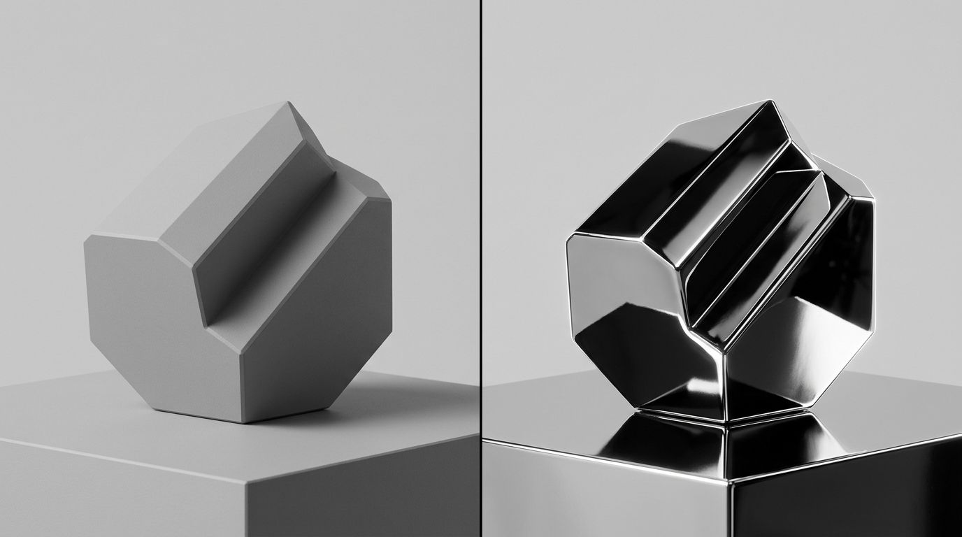 Side-by-side visual comparison of a standard and premium ecommerce product showing distinct photography styles