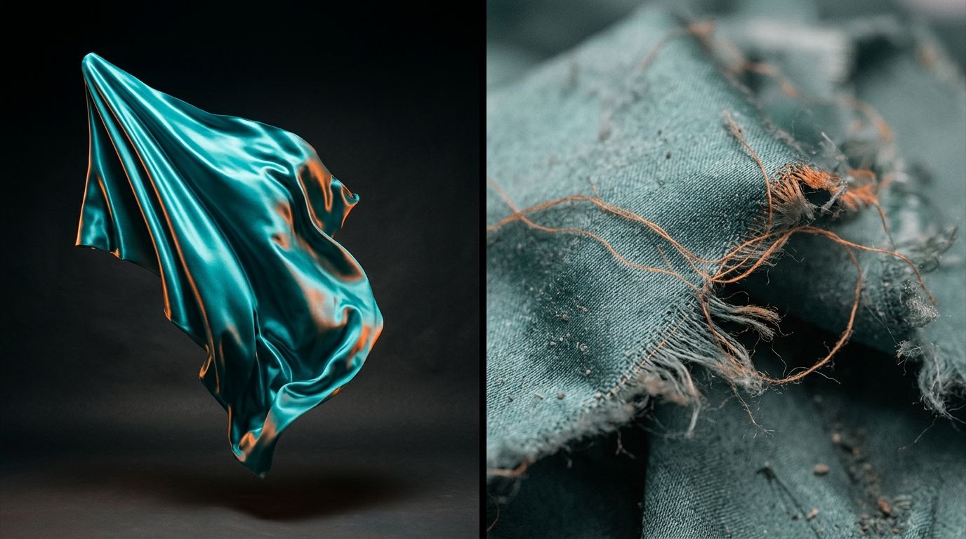 Side by side comparison showing a vibrant ecommerce ad next to a dull product page