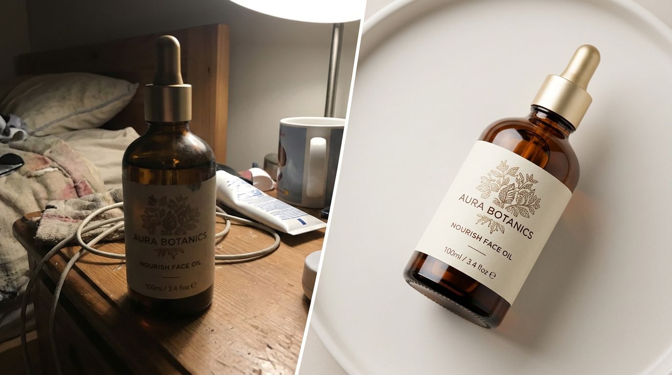 An inconsistent ecommerce product grid showing conflicting lighting setups